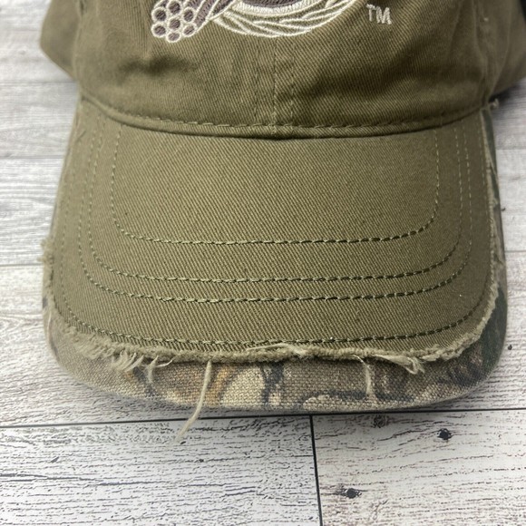 Southwire RealTree Hat Green Camouflage  Distressed Bill Strapback Camo Cap - Picture 4 of 15